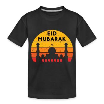 Ramadan Eid Mubarak Sunset - Kinder Premium Bio T-Shirt - Schwarz - Vorne