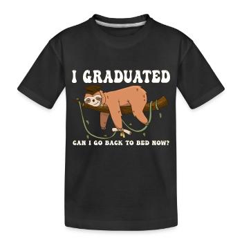J’ai obtenu mon diplôme Puis-je retourner au lit maintenant - Paresseux paresseux - T-shirt bio Premium Enfant - noir - Devant