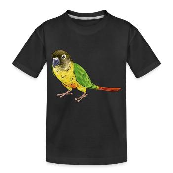 Molinasittich Papagei Vogel Sittich - Kinder Premium Bio T-Shirt - Schwarz - Vorne