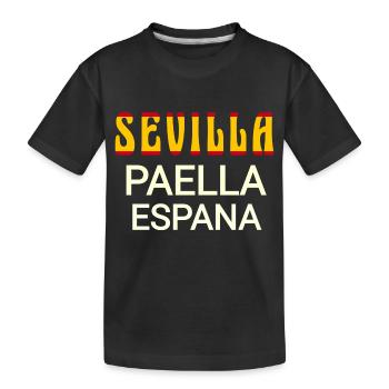 Sevilla Espana Paella Funny - Kinder Premium Bio T-Shirt - Schwarz - Vorne