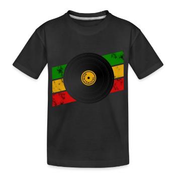 Dub Reggae Platte - Kinder Premium Bio T-Shirt - Schwarz - Vorne