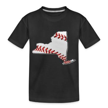 New York (United States) | real baseball | Map - Kids' Premium Organic T-Shirt - black - Front