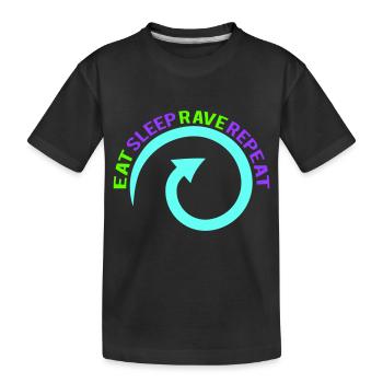 Manger dormir rave répéter nourriture sommeil corbeau disant - T-shirt bio Premium Enfant - noir - Devant