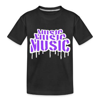 Music Graffiti Spray Stempel Musik Spruch Tropfen - Kinder Premium Bio T-Shirt - Schwarz - Vorne