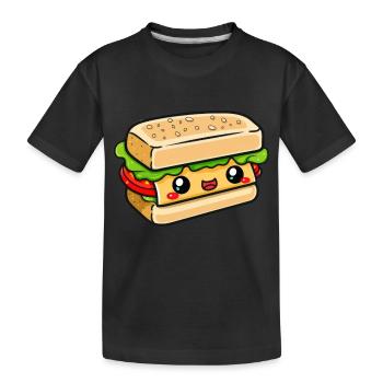 Sandwich avec visage - T-shirt bio Premium Enfant - noir - Devant