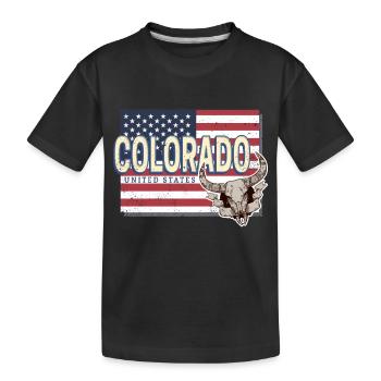 Colorado United States Retro Map United States - Kids' Premium Organic T-Shirt - black - Front