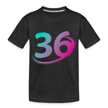 Nummer 36 mehrfarbig - Kinder Premium Bio T-Shirt - Schwarz - Vorne