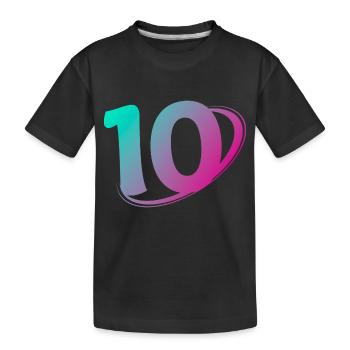 Nummer 10 mehrfarbig - Kinder Premium Bio T-Shirt - Schwarz - Vorne