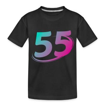 Nummer 55 mehrfarbig - Kinder Premium Bio T-Shirt - Schwarz - Vorne