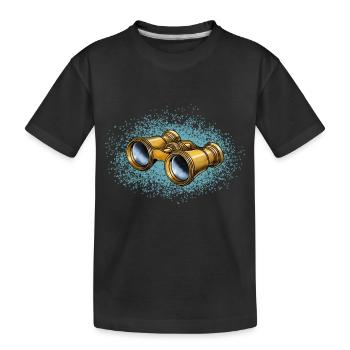 Les jumelles en or antique au design rétro. - T-shirt bio Premium Enfant - noir - Devant