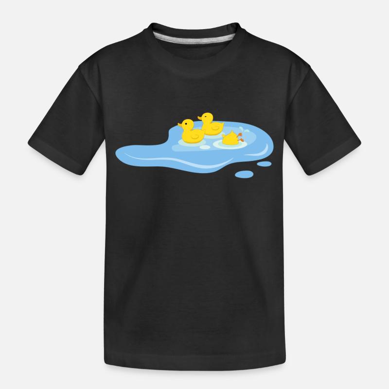 Canards dans une mare - T-shirt bio Premium Enfant - noir