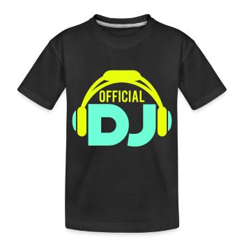 Casque DJ officiel Musique Fête Célébrations Texte Logo - T-shirt bio Premium Enfant - noir - Devant