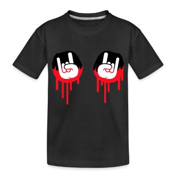 Heavy Metal Hard Rock Graffiti Cornes Geste de la main - T-shirt bio Premium Enfant - noir - Devant