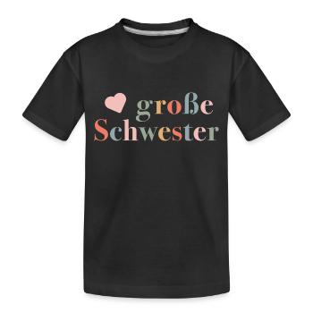 Big Sister - Birth Gift for Girls - Kids' Premium Organic T-Shirt - black - Front