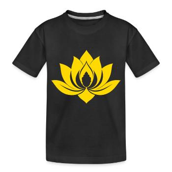 Yellow Lotus - Kids' Premium Organic T-Shirt - black - Front