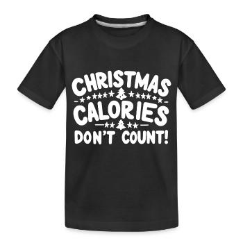 Les calories de Noël ne comptent pas - T-shirt bio Premium Enfant - noir - Devant