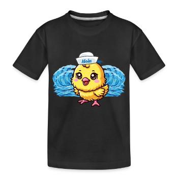 Seefahrer Seemann Küken maritim Matrose - Kinder Premium Bio T-Shirt - Schwarz - Vorne