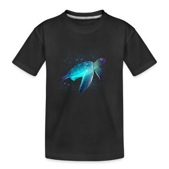 Tortue avec des étoiles - T-shirt bio Premium Enfant - noir - Devant