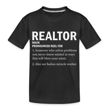 Immobilienmakler - Kinder Premium Bio T-Shirt - Schwarz - Vorne