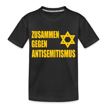 zusammen gegen antisemitismus - Kinder Premium Bio T-Shirt - Schwarz - Vorne