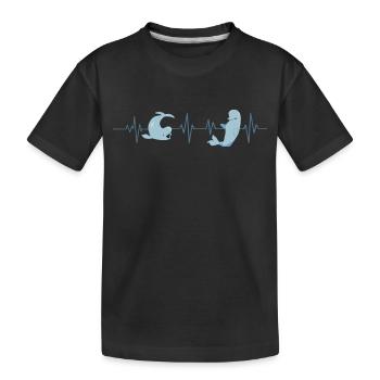 Beluga Heartbeat - Geschenkidee - Kinder Premium Bio T-Shirt - Schwarz - Vorne