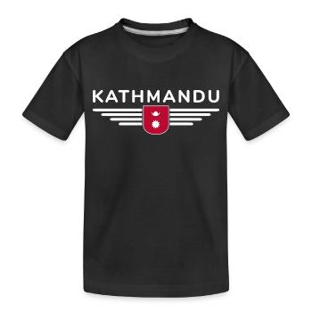Kathmandu Design – Nepals Herz - Kinder Premium Bio T-Shirt - Schwarz - Vorne