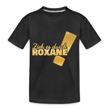 First name Roxane - Kids' Premium Organic T-Shirt - black - Front