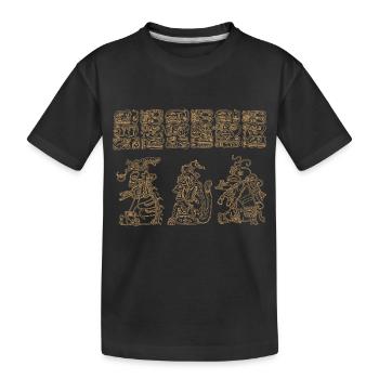 Glyphes des Mayas - T-shirt bio Premium Enfant - noir - Devant