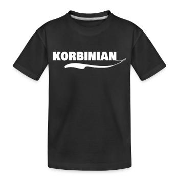 First name korbinian - Kids' Premium Organic T-Shirt - black - Front