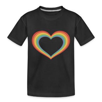 Grand cœur de fierté - T-shirt bio Premium Enfant - noir - Devant
