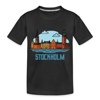 Stockholm City - Kids' Premium Organic T-Shirt - black - Front