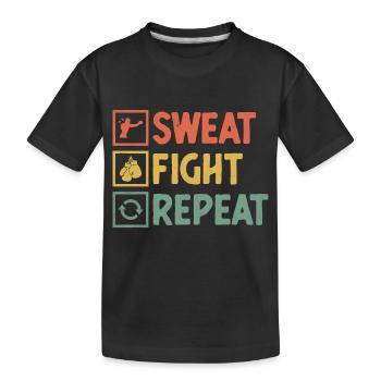 Sweat Fight Répéter Boxer Sports Musculation Gym - T-shirt bio Premium Enfant - noir - Devant