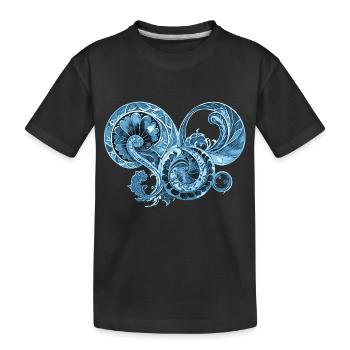 Blue Ornament - Kids' Premium Organic T-Shirt - black - Front