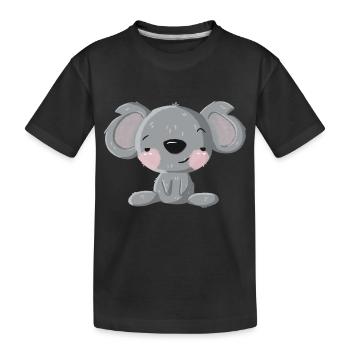 Flirt Koala - Kinder Premium Bio T-Shirt - Schwarz - Vorne