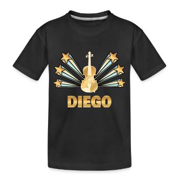 Diego as a musical instrument - Kids' Premium Organic T-Shirt - black - Front