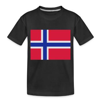 Norwegian Flag - Kids' Premium Organic T-Shirt - black - Front
