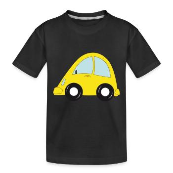 voiture jaune - T-shirt bio Premium Enfant - noir - Devant