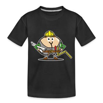 Assmex Baumeister - Kinder Premium Bio T-Shirt - Schwarz - Vorne