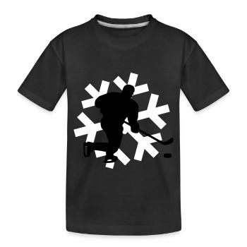 eishockey_c_2c - Kinder Premium Bio T-Shirt - Schwarz - Vorne