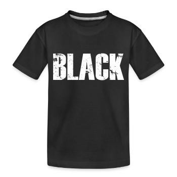 BLACK vintage Schriftzug in weiß - Kinder Premium Bio T-Shirt - Schwarz - Vorne