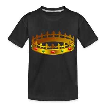 krone crown koenig king castle schloss tower burg1 - Kinder Premium Bio T-Shirt - Schwarz - Vorne