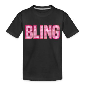 BLING pink rhinestone shiny jewelry - Kids' Premium Organic T-Shirt - black - Front
