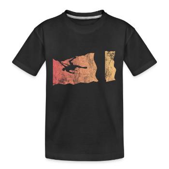 Geschenk Kletterer Boulderer klettern bouldern - Kinder Premium Bio T-Shirt - Schwarz - Vorne