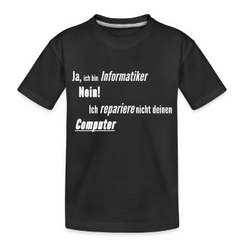 Informatiker Computer kaputt - Kinder Premium Bio T-Shirt - Schwarz - Vorne