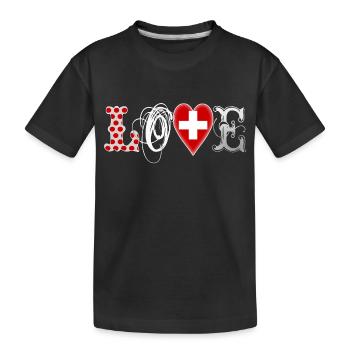 Love Suisse White - Kinder Premium Bio T-Shirt - Schwarz - Vorne