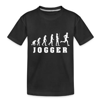 Jogger - Kinder Premium Bio T-Shirt - Schwarz - Vorne