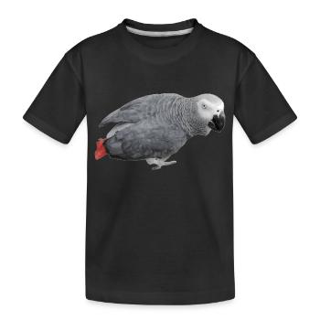 grauer Vogel - Kinder Premium Bio T-Shirt - Schwarz - Vorne