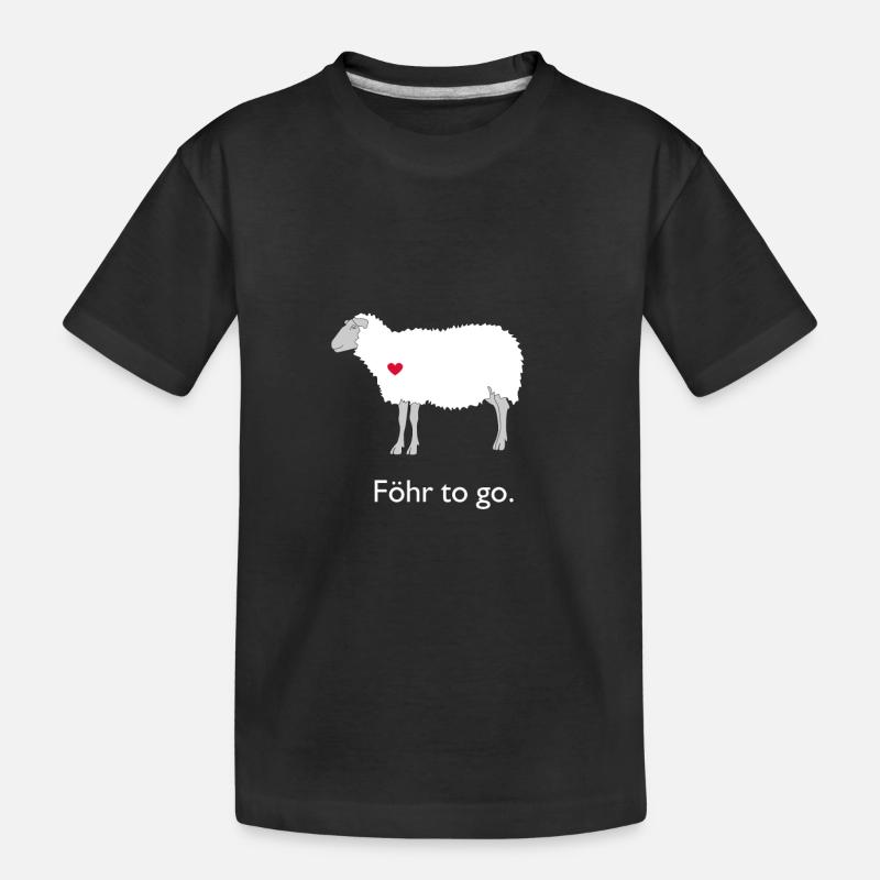 Föhr To Go - Schaf - Kinder Premium Bio T-Shirt - Schwarz
