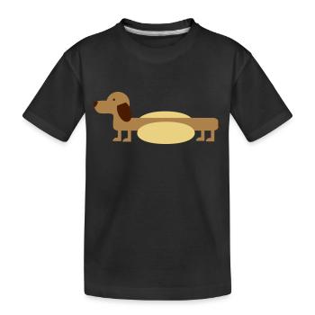 Hot-Dog - Kinder Premium Bio T-Shirt - Schwarz - Vorne