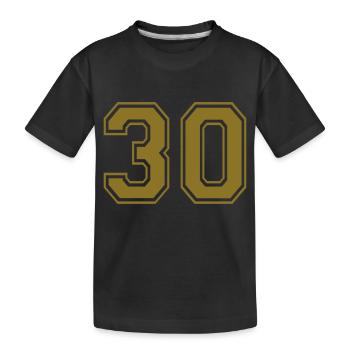 30 - Nummer - Kinder Premium Bio T-Shirt - Schwarz - Vorne